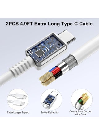 45W Fast Charger Plug for Samsung Galaxy And Other Smartphones, USB C Cable (White) - view 3